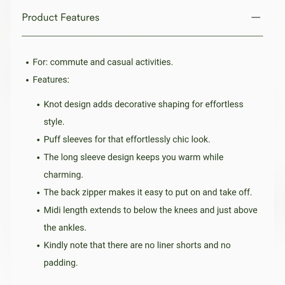 🛍HALARA Tie Neck Puff Long Sleeve Back Zipper Flowy Midi Work Dress,Large - Picture 11 of 16